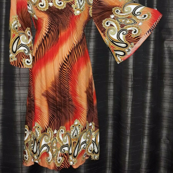 Vintage Disco Hippie Sun Dress festival boho retro - Picture 2 of 8